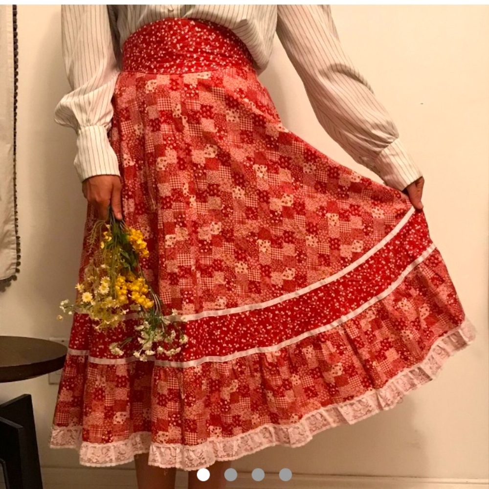 60s/70s Vintage prairie/ gunne sax style skirt❤️